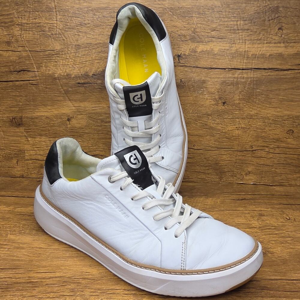 Cole Haan GrandPro Topspin White Leather Sneakers size 10M